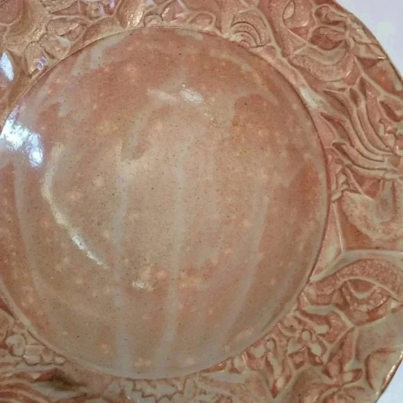 Vintage Late 1990s John Ransmeire Large Ceramic Pottery Bowl Art Signed - Picture 6 of 6